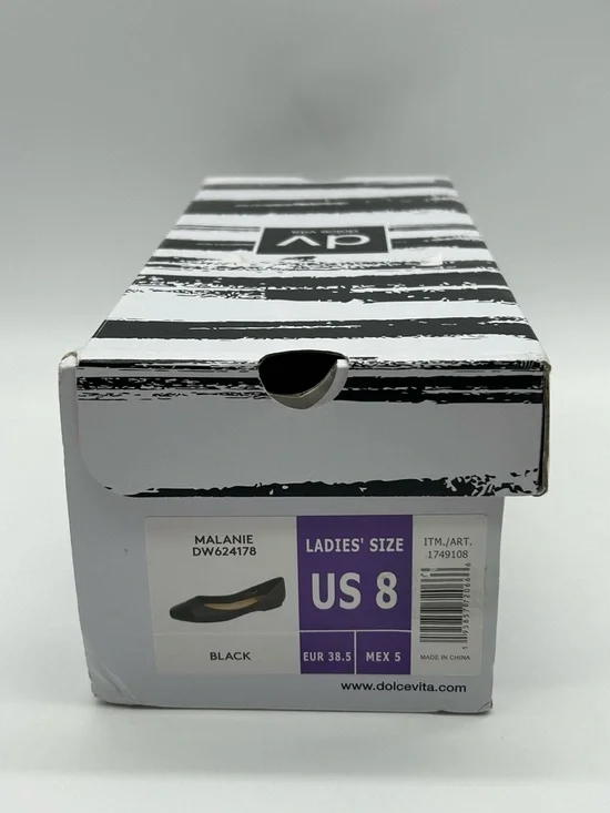 DV by Dolce Vita Malanie Toe Cap Ballet Flats Black Vegan Shoes Size 8 NWB - Picture 13 of 14